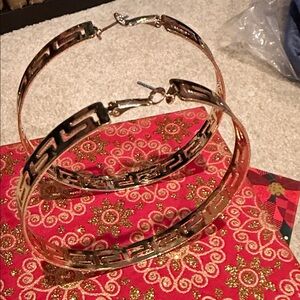 Gold and Black Hoop Earrings